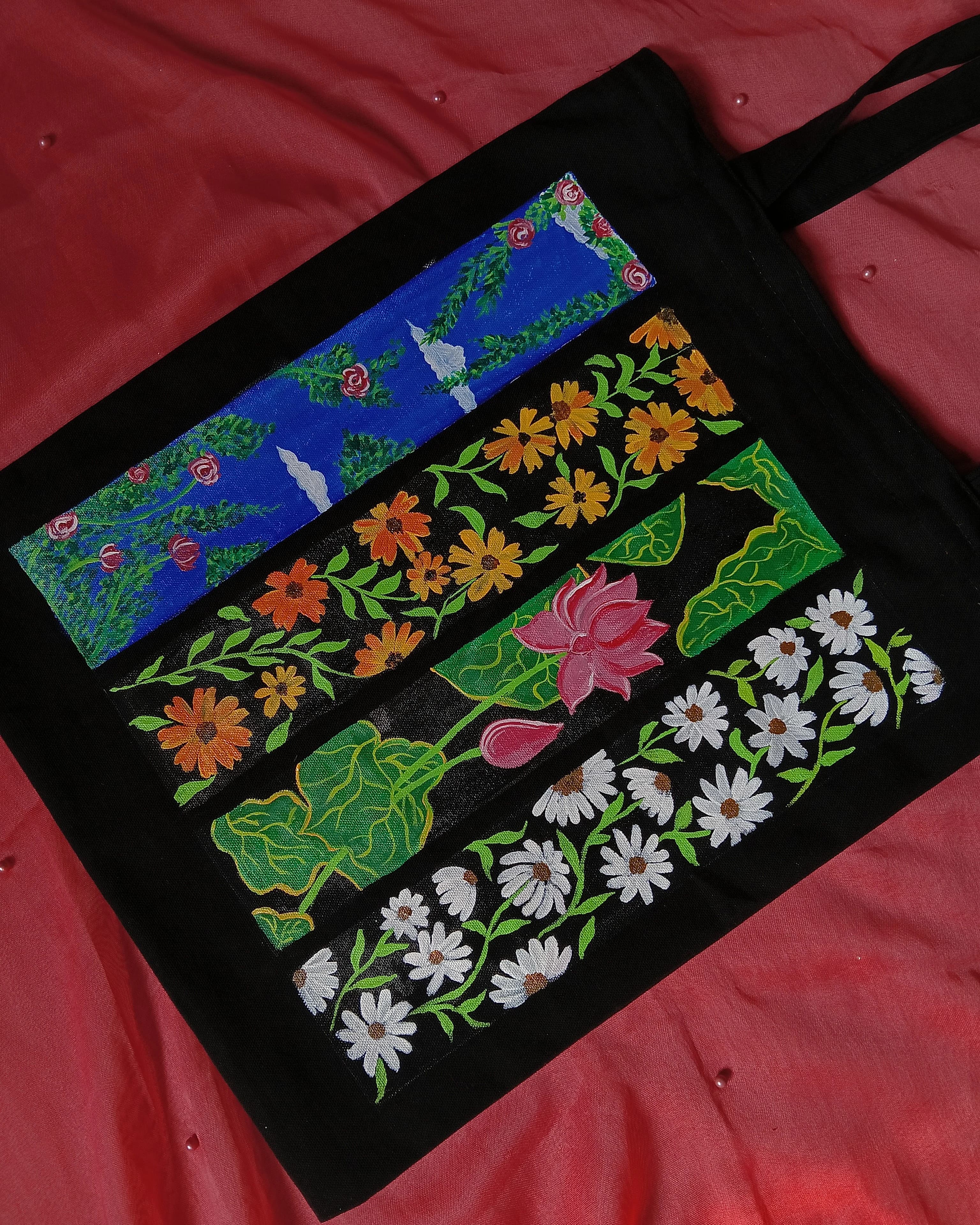 Hand painted tote bag